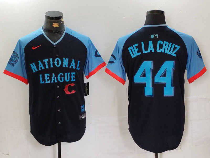 Men Cincinnati Reds #44 Delacruz Blue All star 2024 Nike MLB Jersey style 5